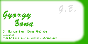 gyorgy bona business card