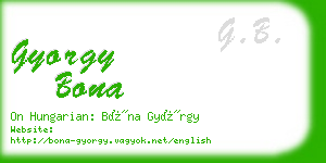 gyorgy bona business card